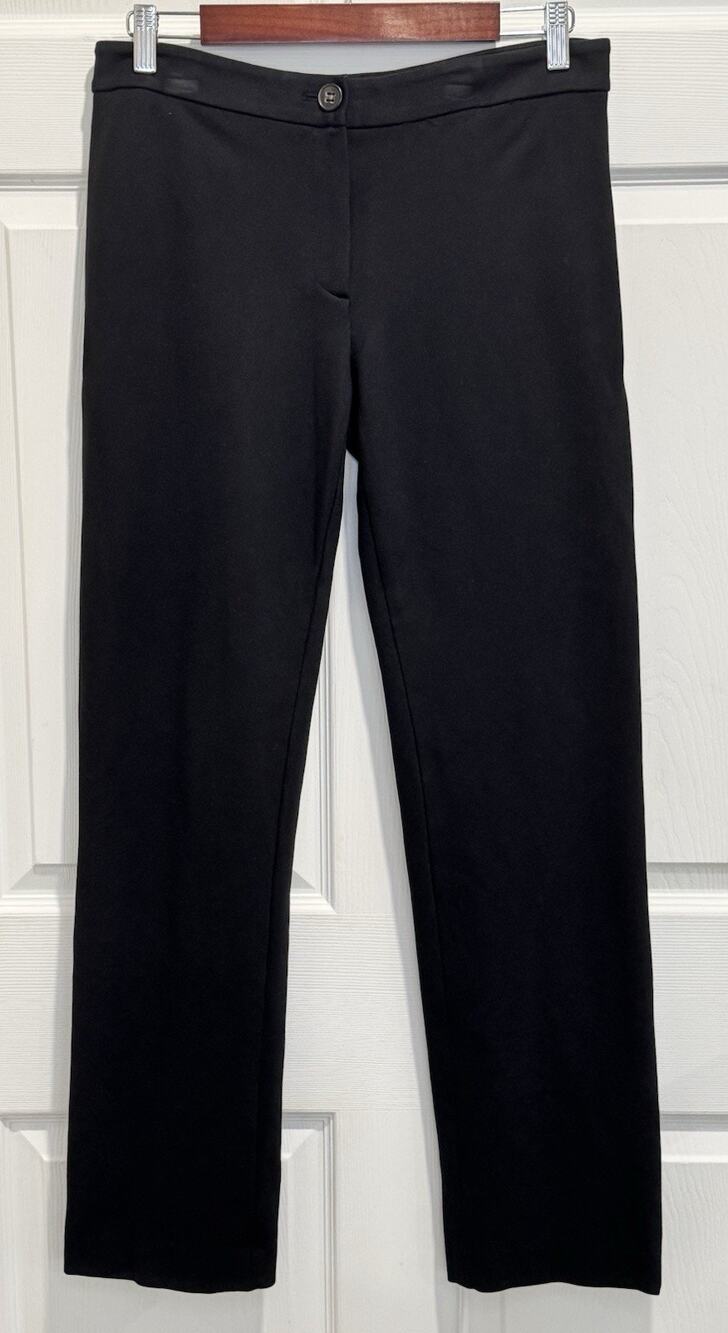 Premise Women's Black Solid Straight Leg Slack Pants Size 8 Trousers Travel